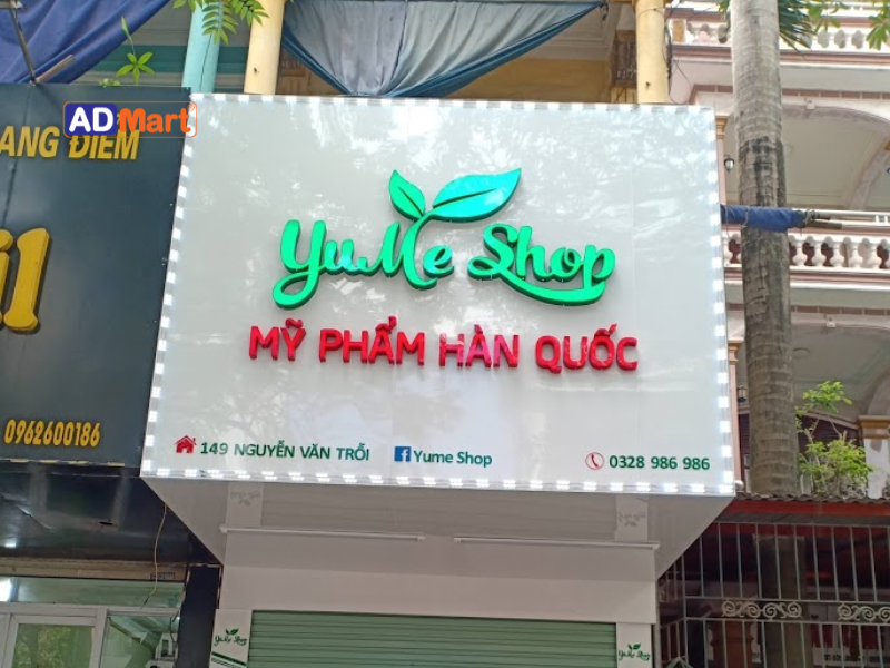 Các vật liệu thường được sử dụng cho bảng hiệu mỹ phẩm