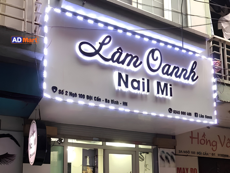 Bảng hiệu nail Lâm Oanh