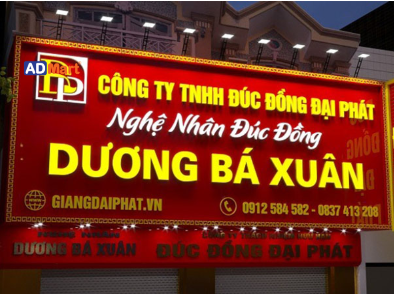 Ngành hàng nào phù hợp với bảng hiệu nền đỏ chữ vàng?