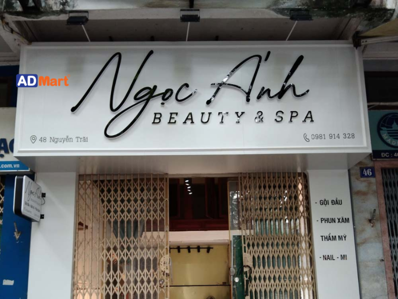 Một số mẫu bảng hiệu nền trắng chữ đen