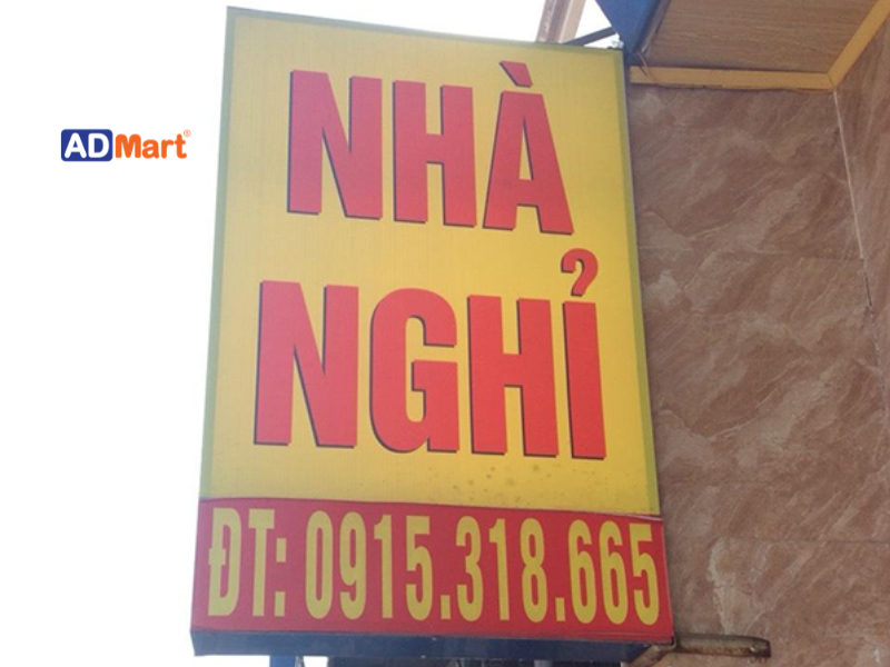 Hộp đèn nhà nghỉ đẹp, bền, thu hút khách hàng