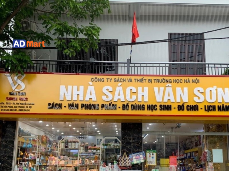 Kích thước làm bảng hiệu nhà sách