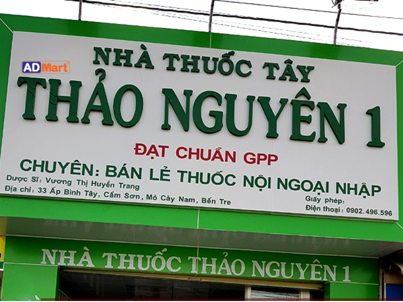 Các loại bảng hiệu nhà thuốc tây