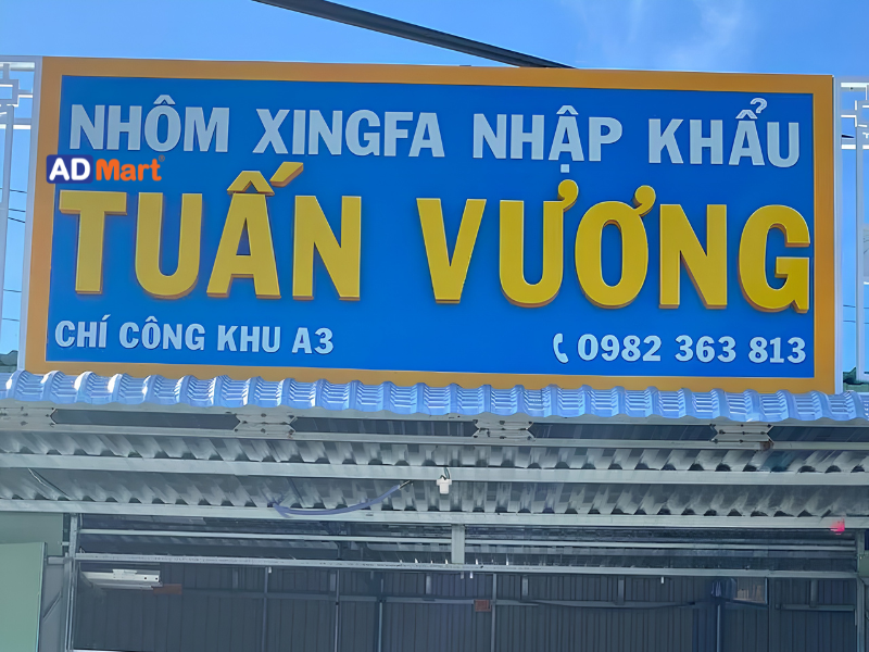 Mẫu bảng hiệu nhôm xingfa đẹp, ấn tượng