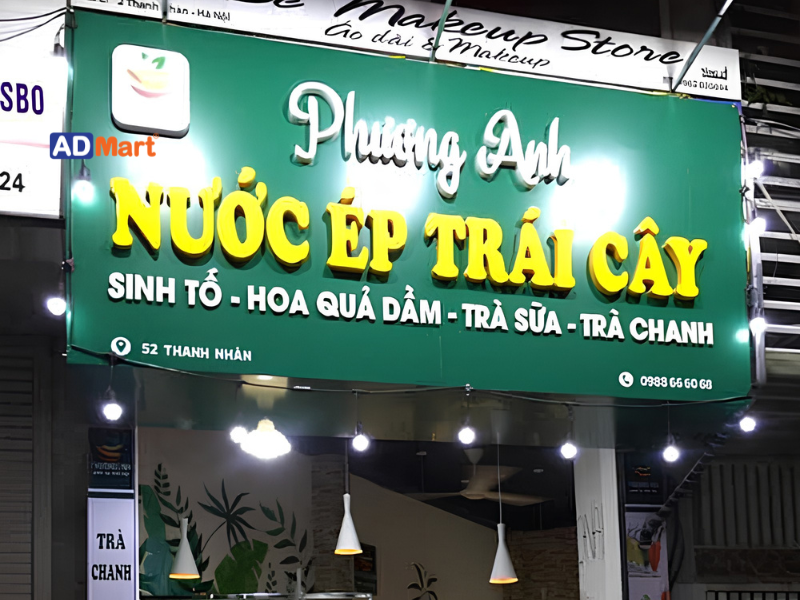 Ưu điểm khi lựa chọn bảng hiệu nước ép trái cây