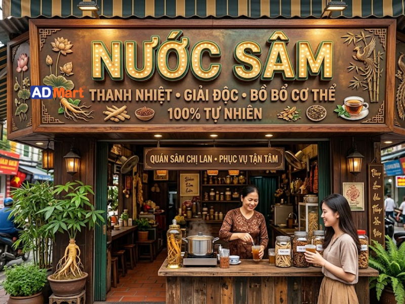 Bảng hiệu nước sâm là gì? Các mẫu bảng hiệu nước sâm được ưa chuộng hiện nay