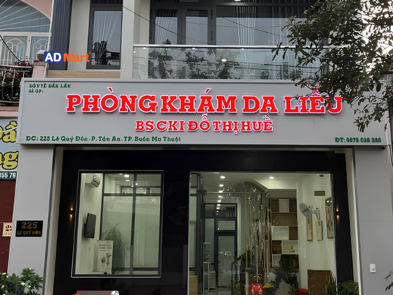 Các chất liệu vàng cho bảng hiệu phòng khám da liễu