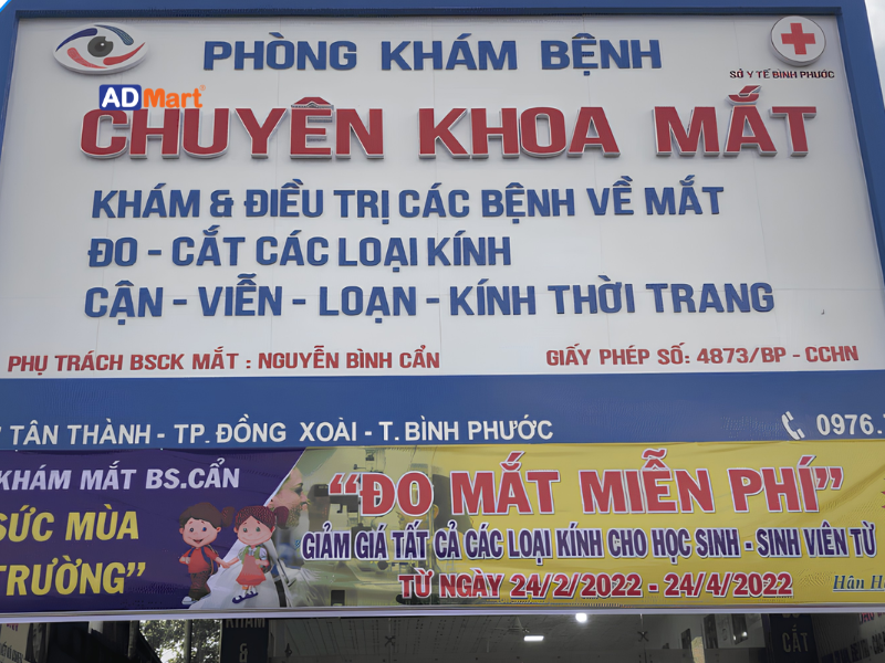 Nội dung cần có trên bảng hiệu phòng khám mắt