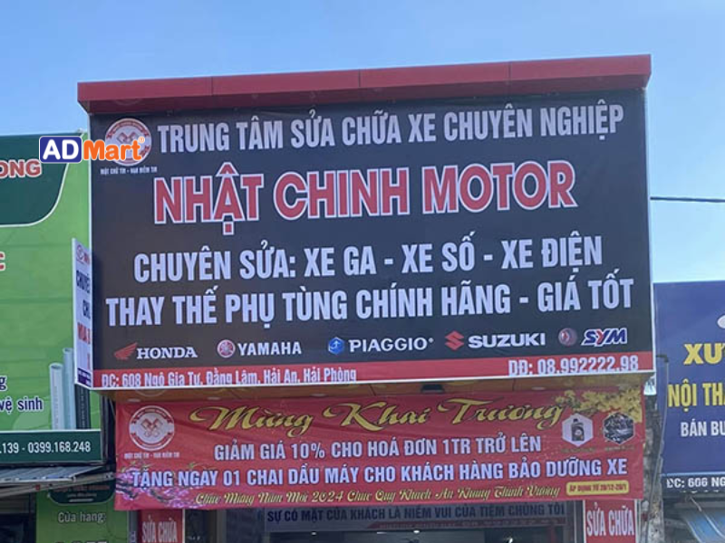 Các mẫu bảng hiệu phụ tùng xe máy được ưa chuộng hiện nay