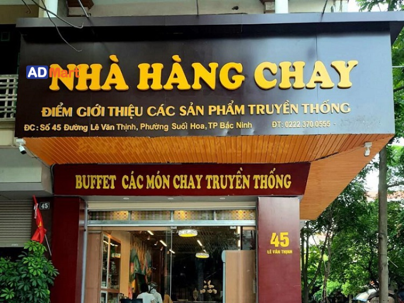 Những lưu ý khi thi công bảng hiệu quán cơm chay