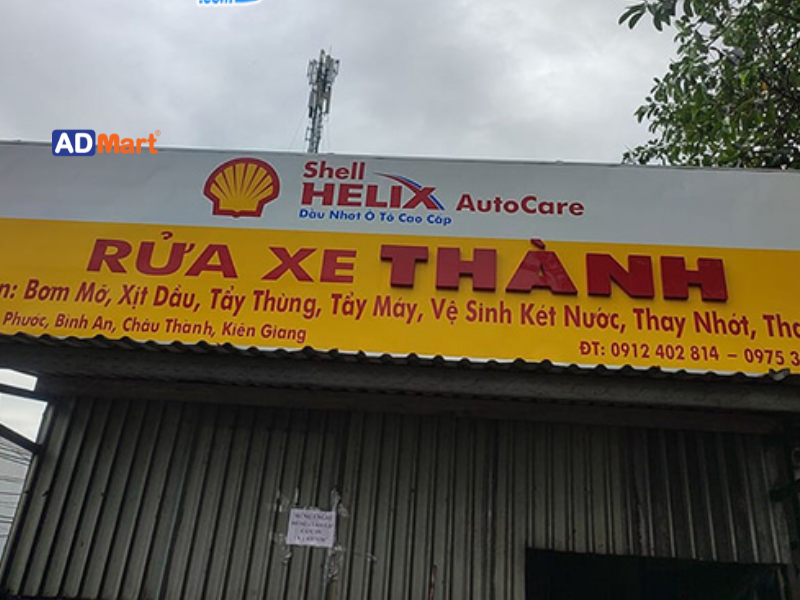 Tiêu chí thiết kế bảng hiệu rửa xe thay nhớt đẹp và chuyên nghiệp