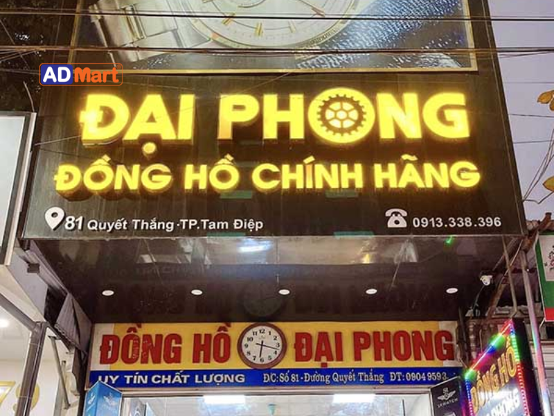 Bảng hiệu shop đồng hồ cần thể hiện những thông tin nào?
