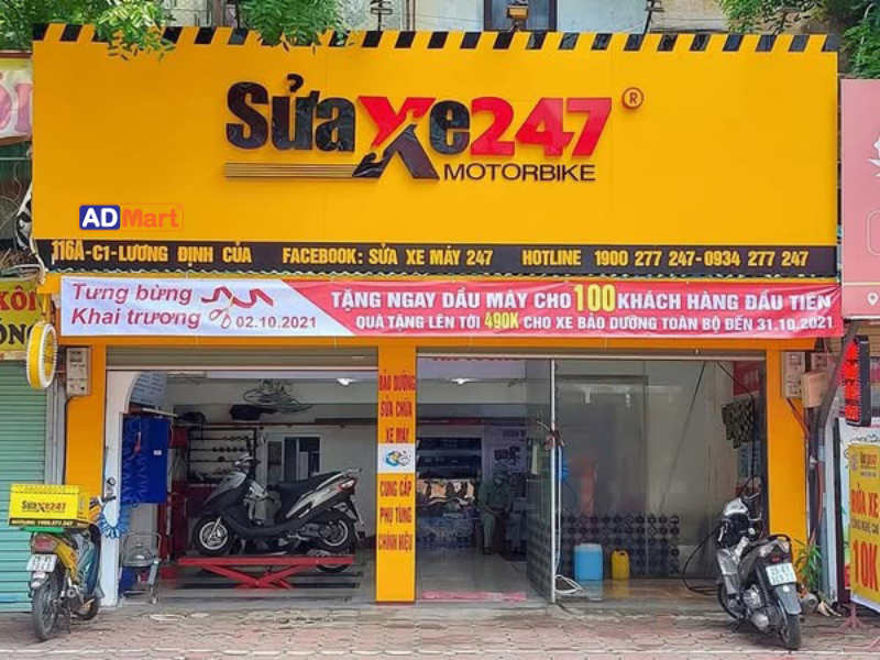Mẫu bảng hiệu sửa xe đẹp