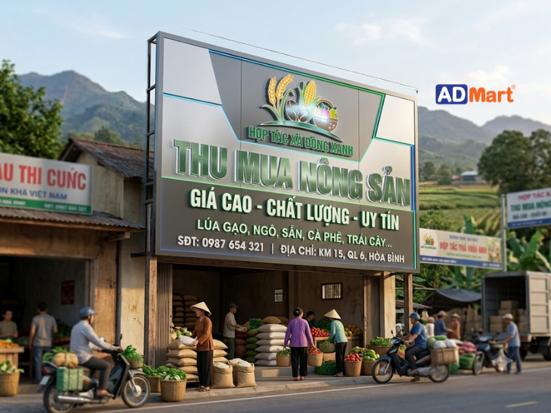 Tầm quan trọng khi lựa chọn vật tư làm bảng hiệu thu mua nông sản
