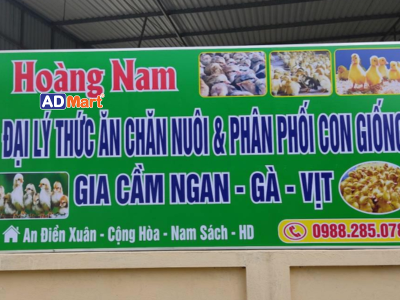 Chất liệu thường dùng cho bảng hiệu thức ăn chăn nuôi