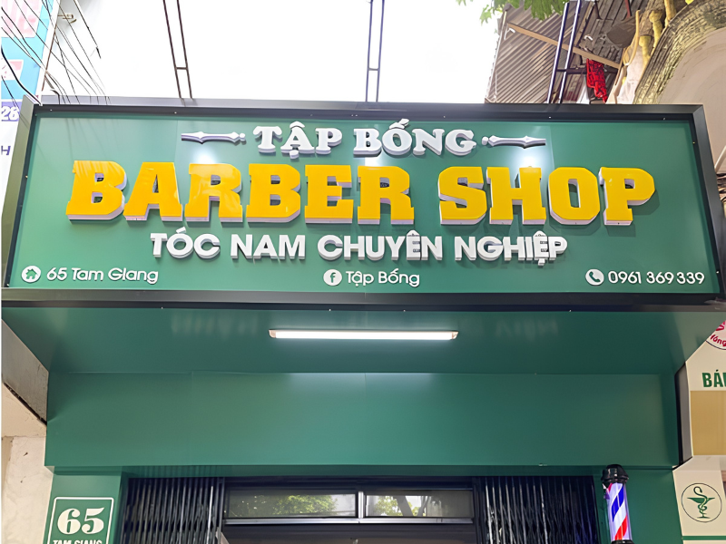 Bảng hiệu tóc nam barber đẹp, nổi bật – Thu hút khách hiệu quả