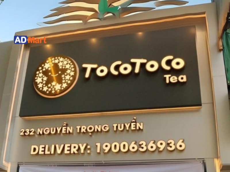 Tìm hiểu chi tiết vật liệu cấu thành bảng hiệu Tocotoco