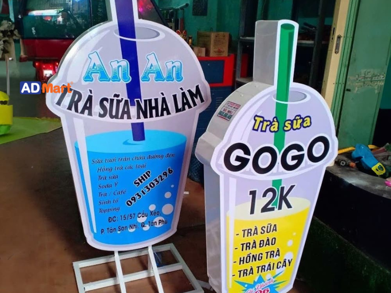 Mẫu bảng hiệu trà sữa nhà làm đẹp, hấp dẫn