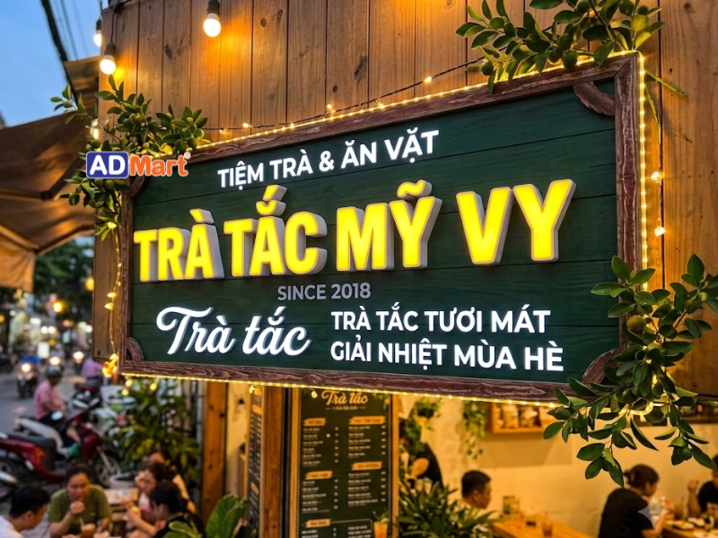 Khái niệm và ưu điểm  của bảng hiệu trà tắc 