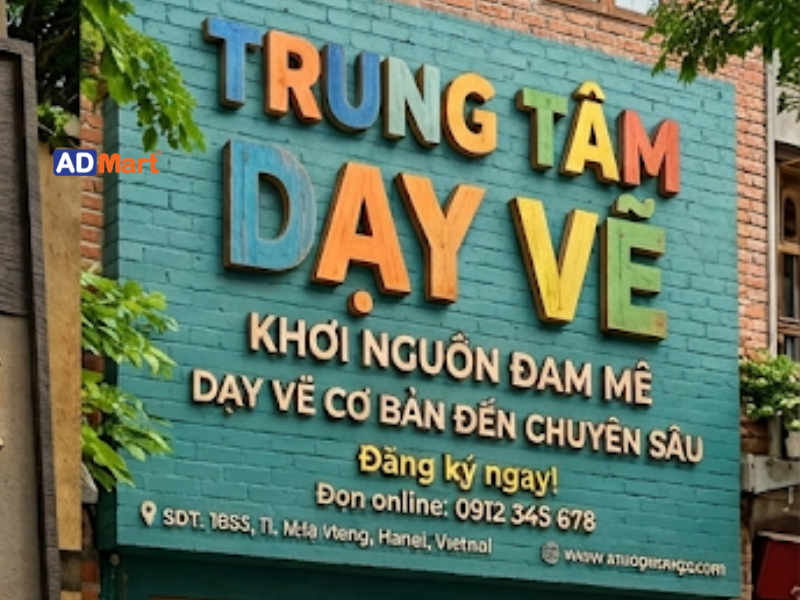 Các mẫu bảng hiệu trung tâm dạy vẽ được ưa chuộng hiện nay