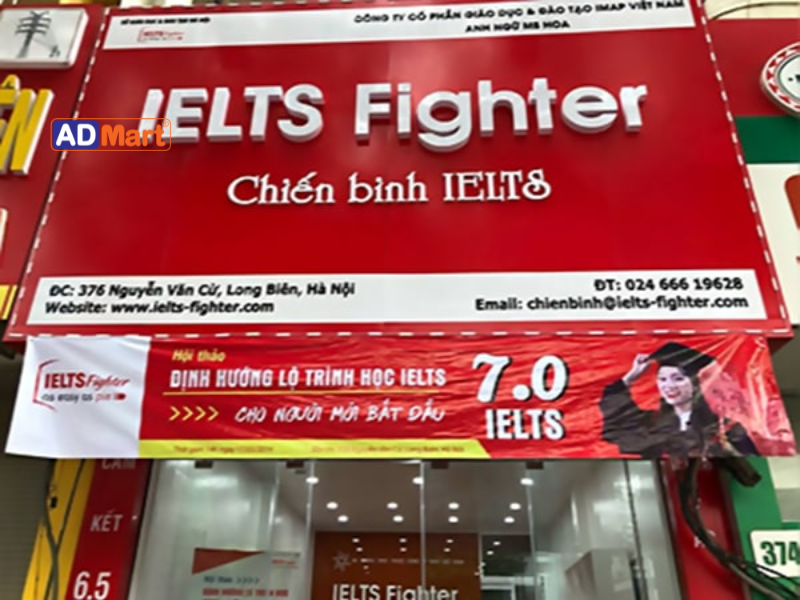 Những loại bảng hiệu trung tâm IELTS phổ biến hiện nay