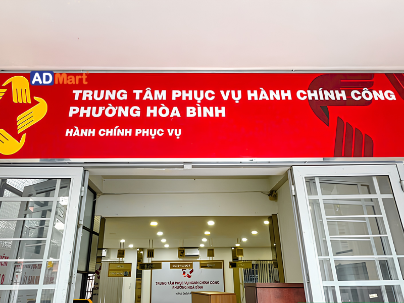 Tiêu chuẩn thiết kế bảng hiệu trung tâm phục vụ hành chính công
