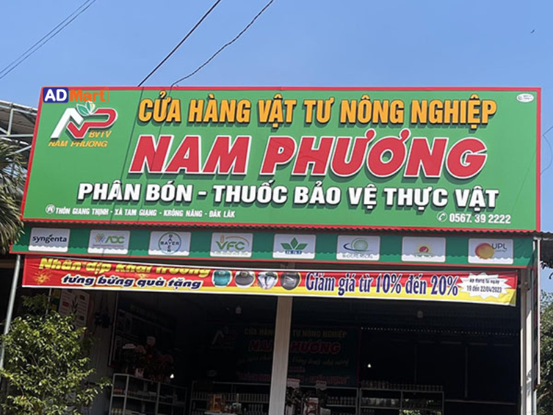 Bảng hiệu vật tư nông nghiệp đẹp, bền bỉ, thu hút khách hàng