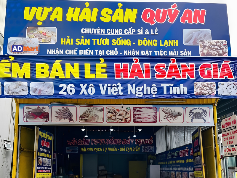 Mẫu bảng hiệu vựa hải sản đẹp