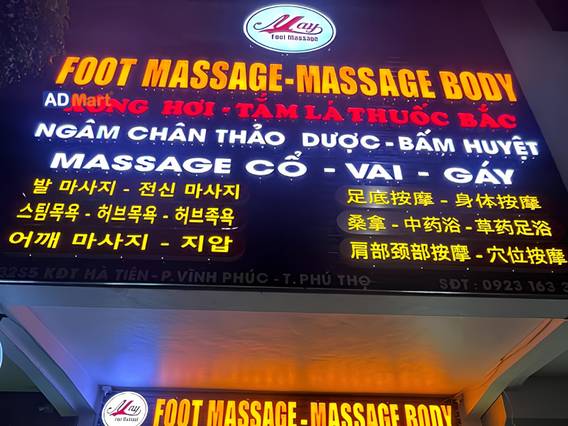 5 Xu hướng làm bảng hiệu xoa bóp bấm huyệt nổi bật