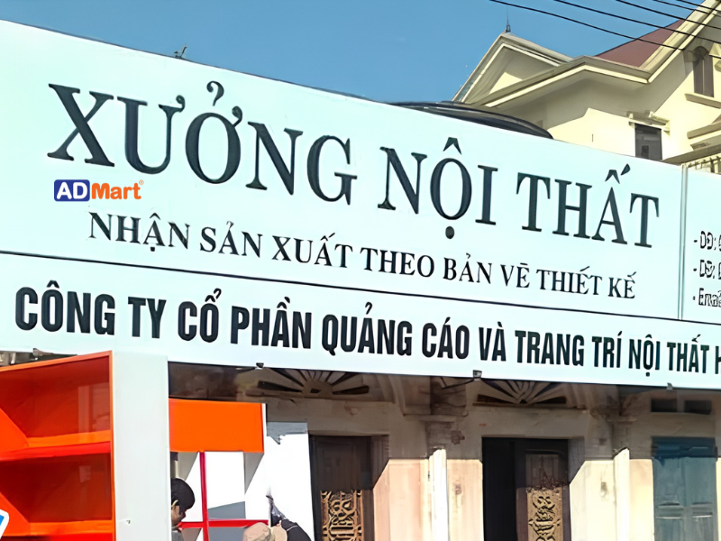 Những lưu ý khi làm bảng hiệu xưởng nội thất