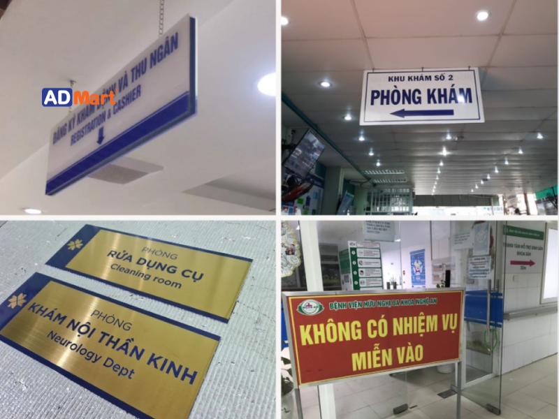 Biển chỉ dẫn bệnh viện chuẩn y tế, dễ dàng theo dõi