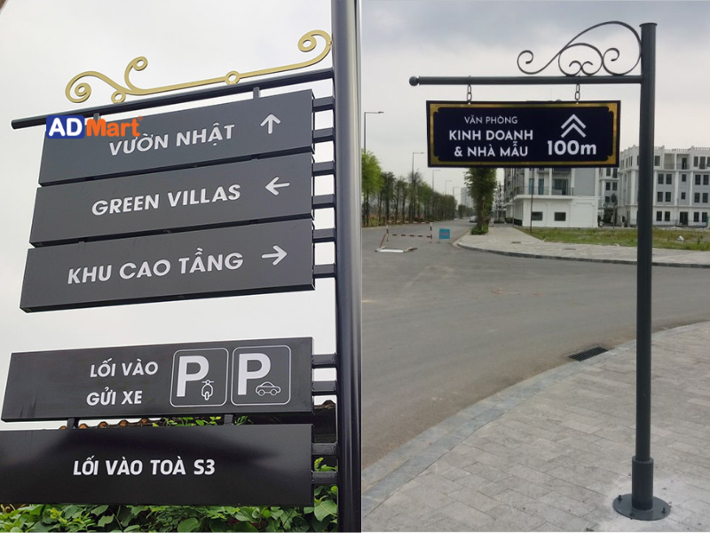 Các loại biển chỉ dẫn ngoài trời phổ biến hiện nay