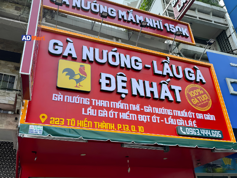 Biển hiệu chuỗi F&B gà nướng