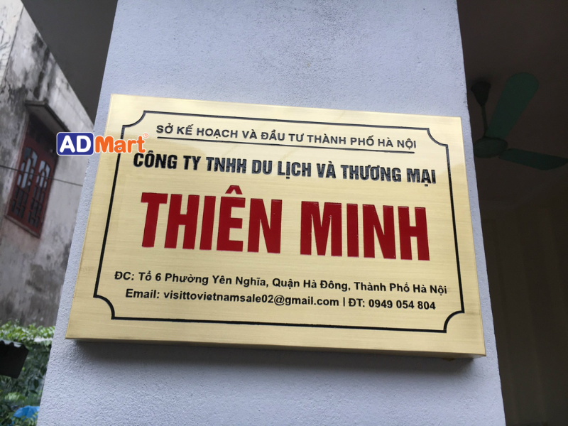 Tiêu chuẩn của biển hiệu công ty về kích thước và vị trí lắp đặt
