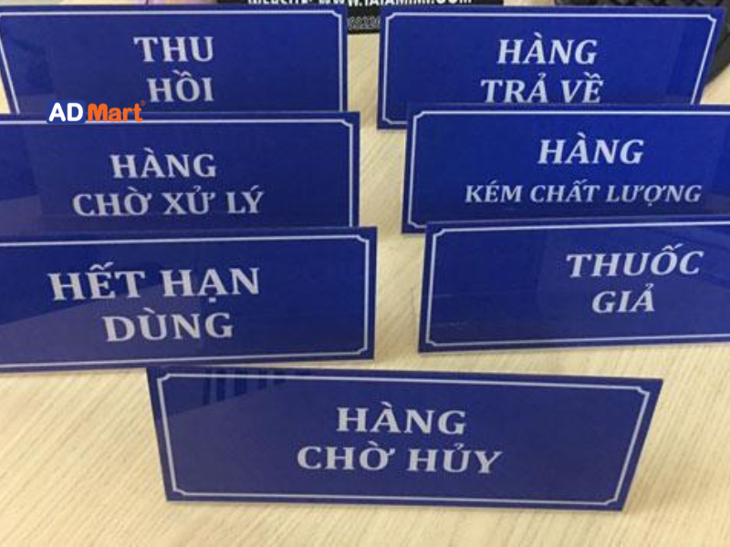 Các mẫu biển phòng ban mica được sử dụng phổ biến