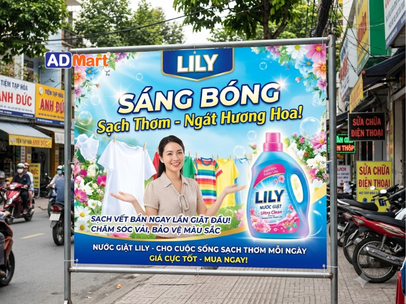 Biển quảng cáo nước giặt mang lại lợi ích gì cho thương hiệu?