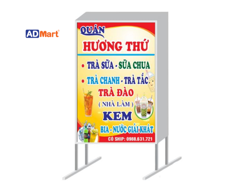 Vị trí lắp đặt biển quảng cáo trà đá thu hút khách hàng