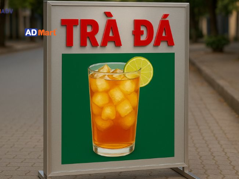 Vị trí lắp đặt biển quảng cáo trà đá thu hút khách hàng