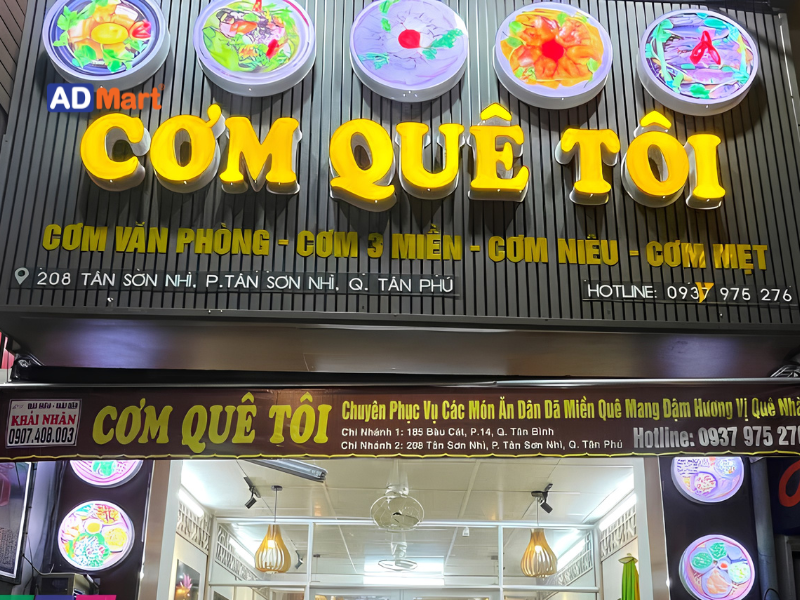 Các mẫu bảng hiệu quán cơm đẹp, thu hút khách và hiệu quả 