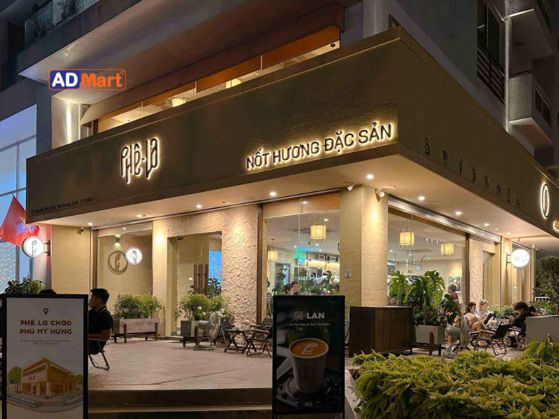 Chiếu sáng mặt tiền quán cà phê: 5 giải pháp LED nổi bật