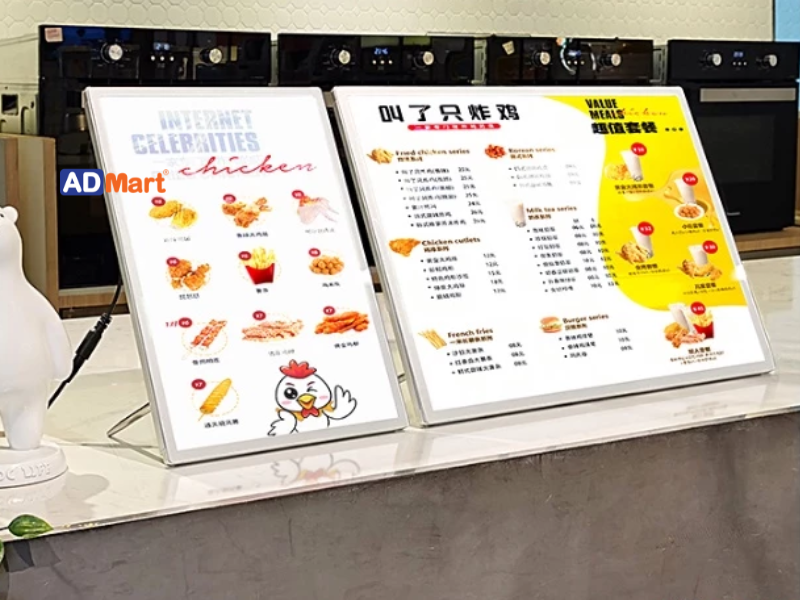 Khái niệm và ưu điểm của hộp đèn LED menu để quầy