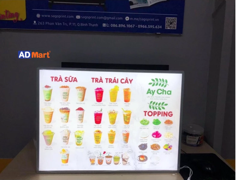 Các loại hộp đèn LED menu để quầy phổ biến hiện nay