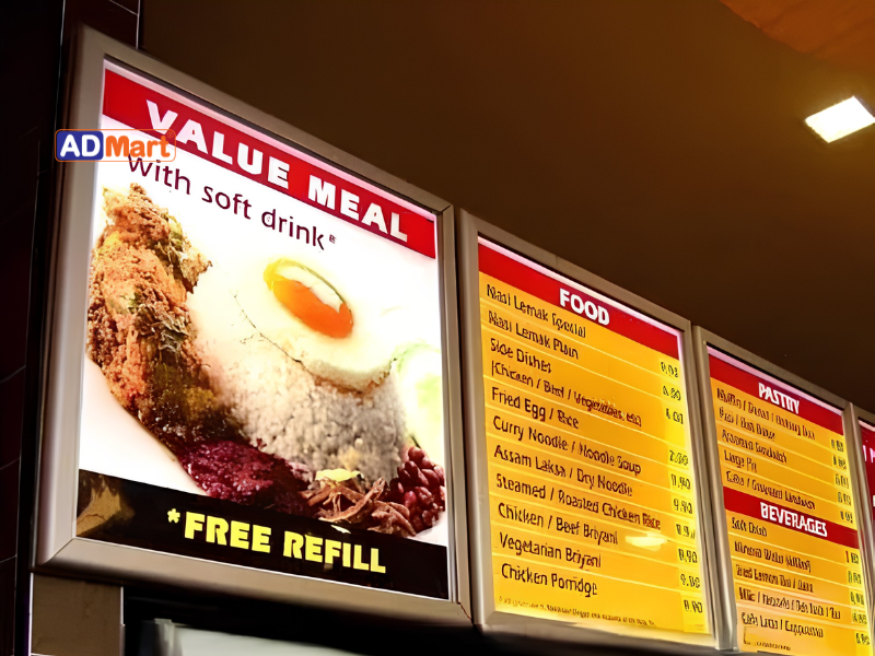 Lựa chọn vật tư cho hộp đèn menu chuỗi cửa hàng như thế nào?
