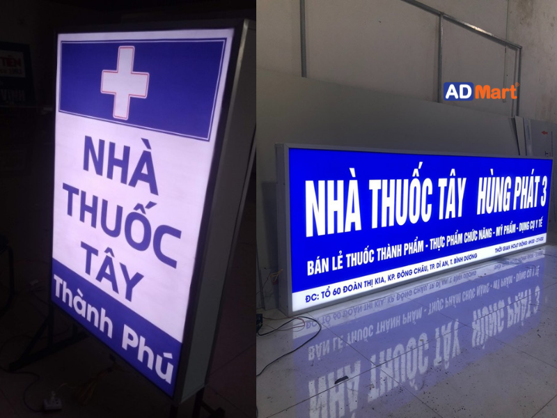 Một số hộp đèn nhà thuốc phổ biến