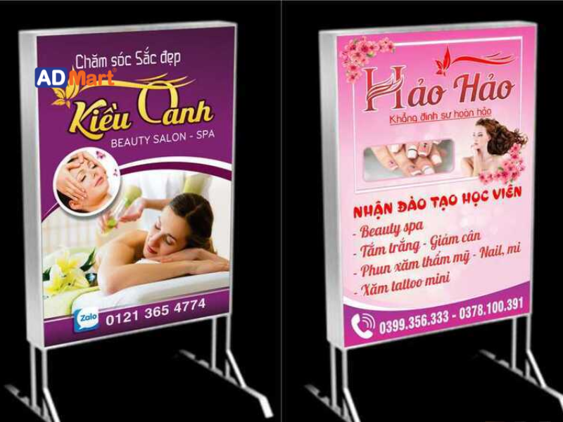 Các loại hộp đèn quảng cáo spa phổ biến hiện nay
