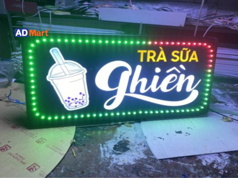 Các loại hộp đèn quảng cáo trà sữa phổ biến hiện nay