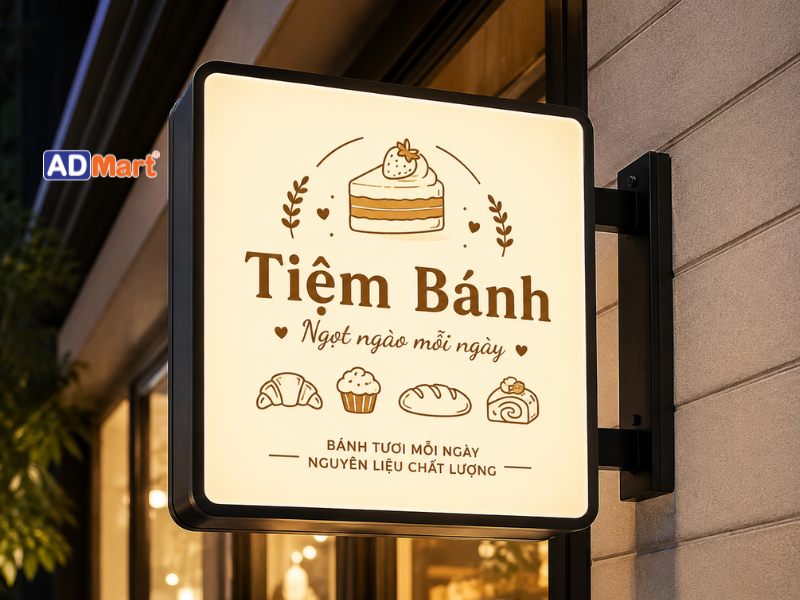 Các loại hộp đèn tiệm bánh