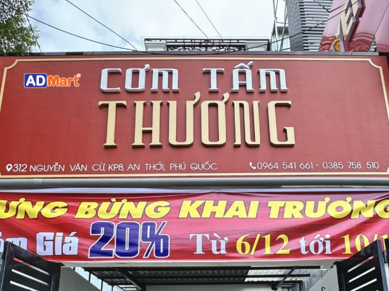 Làm bảng hiệu quán ăn đẹp, bền, thu hút khách tối ưu chi phí