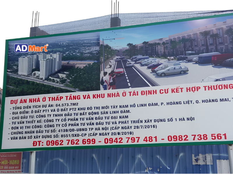 Mẫu bảng hiệu công trình xây dựng phổ biến hiện nay