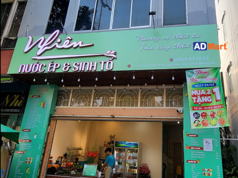 Kinh nghiệm lựa chọn bảng hiệu quán sinh tố phù hợp